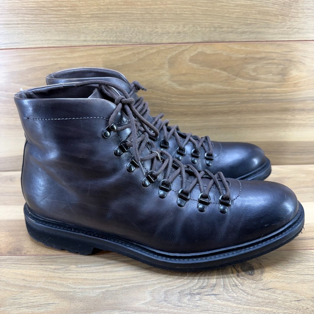 Magnanni For Saks Mens Dress Boots 11 Grayish Brown Leather Modern Hiking Casual